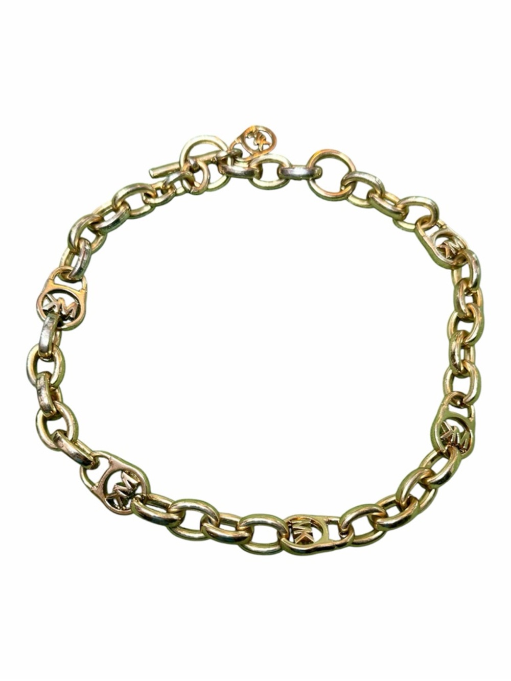 Michael Kors Gold-Tone Link Necklace with Logo Cutouts